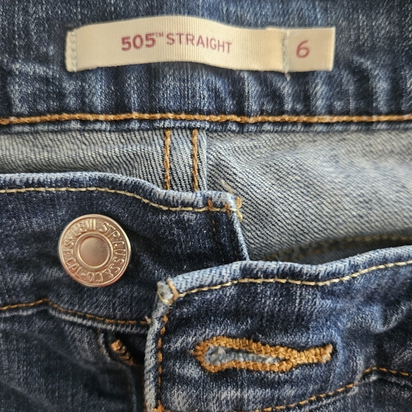 Levi's 505 Straight Leg Blue Jeans Classic Fit - Picture 4 of 5
